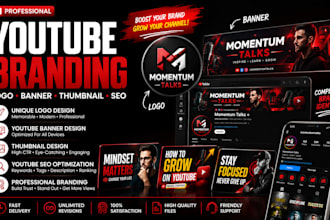 do youtube space social media branding, do channel logo, banner, thumbnail seo