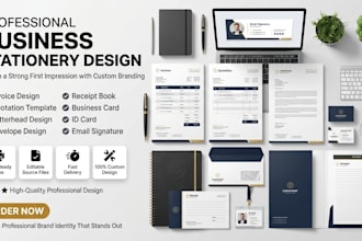 do invoice quotation, template envelope receipt book, id card, stationery design
