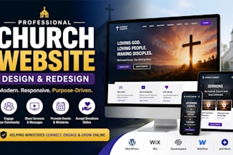 design and redesign a modern church website for ministry, donations and growth