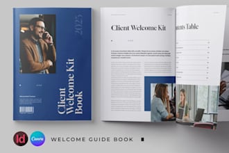 design editable employee handbook welcome packet, HR policy and onboarding guide