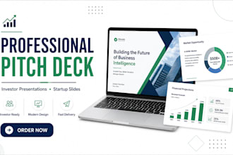 design professional pitch deck, investor presentation and startup pitch slides