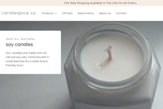 design wix soy candle website candle business candle shop website