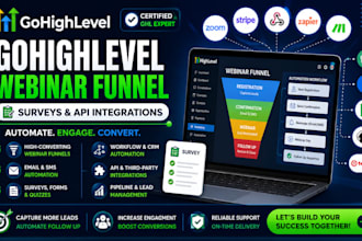 build gohighlevel webinar funnel surveys and integration