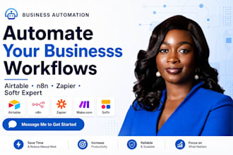 setup airtable, softr, n8n, and zapier for business automation