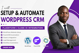 integrate close io CRM and fluent CRM natively with wordpress