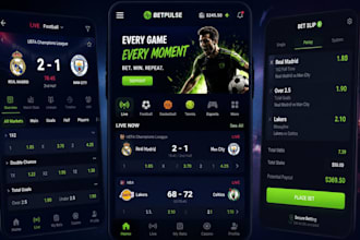 build sports website or sportsbet app, sport bet hybird app with live score api