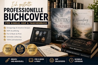 gestalte ein professionelles buchcover, e book cover und KDP cover