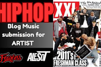 distribute your music on major hiphop blogs and magazine like xxl, pitchfork