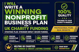 write a winning nonprofit business plan for UK charity funding