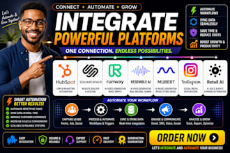 integrate hubspot squarespace runway resemble ai mubert instagram retell ai