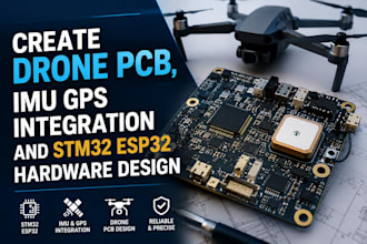 create drone pcb, imu gps integration and stm32 esp32 hardware design