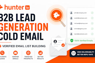 do hunter io b2b lead generation cold email verified email list building