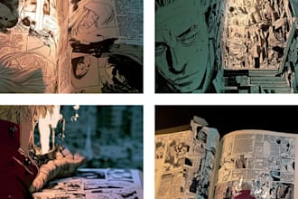 draw 1 page comic book graphic novel manga comic art storyboard comic page