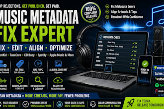 fix music metadata, distrokid, tunecore, id3 tags, isrc codes, album art spotify