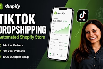 setup automated shopify tiktok dropshipping store website