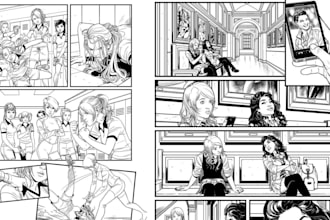 draw comic as a comic book artist comic book storyboard manga page comic sfw art