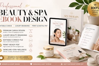 skincare spa therapy ebook canva beauty pdf branding design