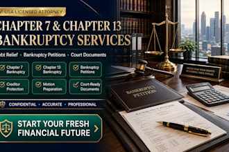 prepare chapter 7 chapter 13 bankruptcy petitions and legal documents