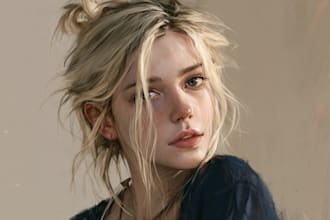 draw hyper realistic digital portrait painting