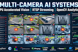 develop multi camera ai analytics, rtsp streaming and opencv system