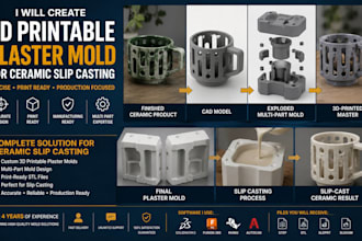 create 3d printable plaster mold for ceramic slip casting