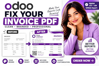 customize odoo PDF report invoice quotation qweb report template odoo invoice