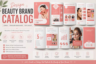design beauty brand catalog canva skincare brochure pdf layout