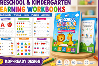 design good engaging preschool and kindergarten learning workbooks for KDP