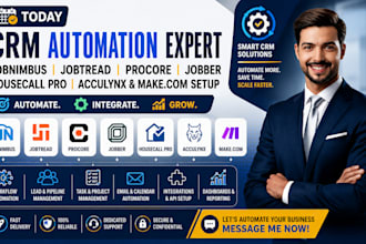 jobnimbus jobtread procore jobber housecall pro acculynx makecom keap automation
