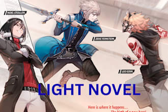 design your light novel cover, webtoon cover or webnovel cover