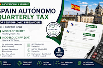 prepare spain autónomo quarterly tax modelo 130 irpf modelo 303 iva vat returns