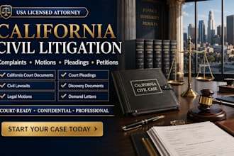 be your california civil litigation attorney for legal draftings, pleadings