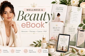 create wellness beauty ebook editable canva skincare therapy pdf branding