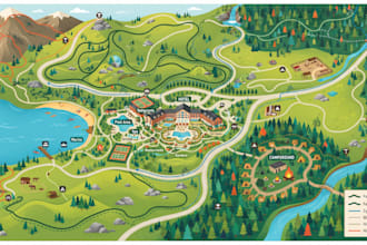 create resort hiking trail campground hotel property cycling walking route maps
