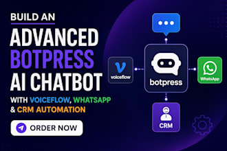 build an advanced botpress ai chatbot with voiceflow whatsapp and CRM automation