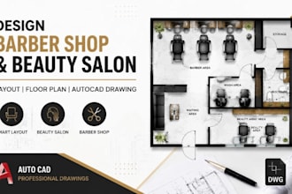 design salon floor plan, spa layout, beauty studio autocad drawing