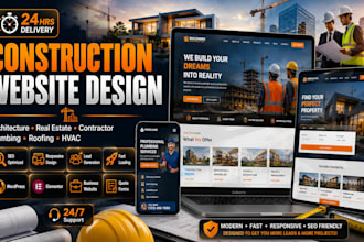 do construction, architecture, real estate or plumbing website in 24 hrs