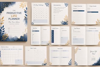 design canva digital planner, printable and clickable PDF for etsy and goodnotes
