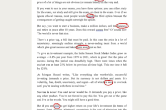 proofread the articles as well as blogs