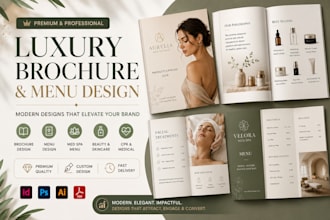 design luxury product catalog cpr medical med spa menu skincare beauty brochure