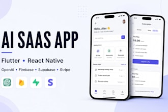 develop native ai saas mobile app using flutter react native