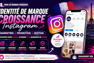 do brand identity growth for french instagram page, marketing promotion manager