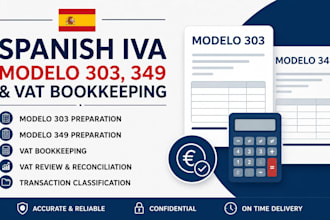 prepare spanish iva modelo 303, 349 and vat bookkeeping