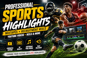 edit cinematic football highlight video, hype videos, event recaps