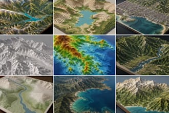 create 3d terrain, topographic maps, stl models from contour lines