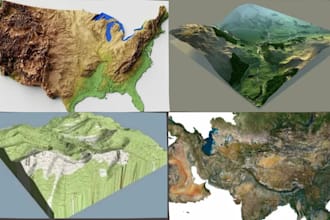 create 3d terrain, topographic maps, stl models from contour lines