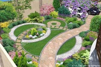 create professional garden landscape planning with planting and hardscape detail