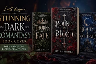 design a dark romantasy book cover for amazon KDP paperback and ebook