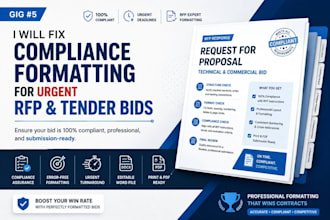 fix compliance formatting for urgent rfp and tender bids