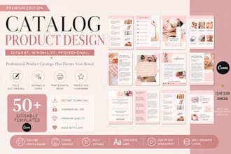 create cosmetic product catalog canva indesign beauty brochure pdf